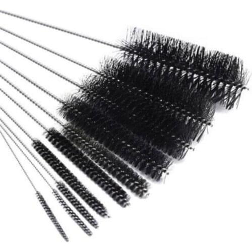 10 Pcs Stainless Steel Handle Aquarium Fish Tank Cleaning Brush New Durable Nylon Shank Briar Pipe Cleaner High Quality