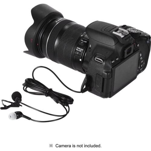 2-In-1 Lavalier Lapel Omnidirectional Clip-on Microphone Mic for Smartphone Tablet Laptop Camera Devices for Video Recording