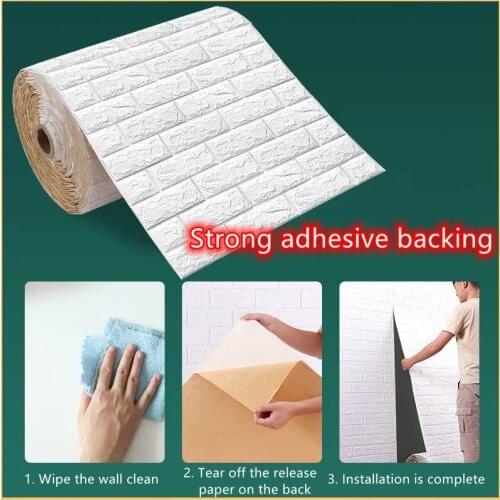 3D Three-Dimensional Brick Pattern Wall Stickers Waterproof and Moisture-Proof Self-Adhesive Wallpaper Diy Background stickers