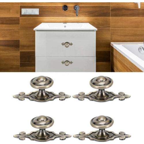 4Pcs Vintage Cabinet Pull Single Hole Drawer Knob Cupboard Furniture Door Handle