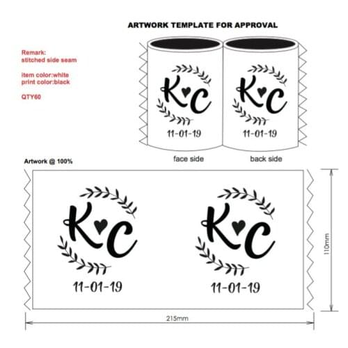 60pcs/lot Neoprene Stubby holders With Customer Logo Printing Beer Can Cooler With Solid Bottom Stitched top&Bottom