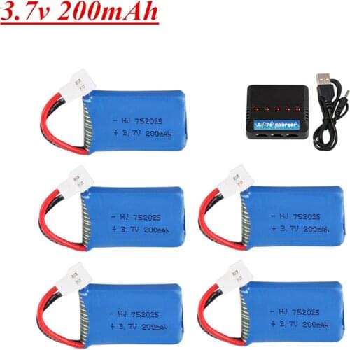 752025 battery For Syma X4 X11 X13 RC Drones 3.7V 200mah LiPo battery + 5 in1 charger for Syma X4 X11 X13