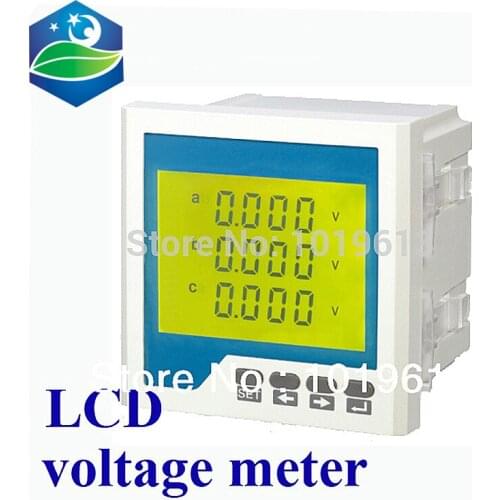 AC three phase voltage digital panel meter analog LCD display