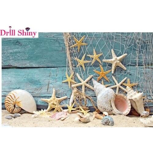 DIY Diamond Painting Cross Stitch sea Shell starfish scenery Home Decor Full Rhinestone Mosaic 5D Diamond Embroidery
