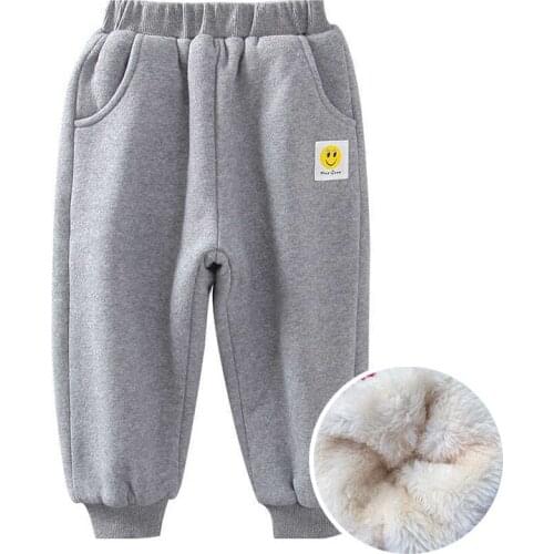 Brand Girls Pants Winter Thicken Trousers Plush Lining Childrens Clothing Warm Sweatpants for Girls Unisex Boy Pencil Pants