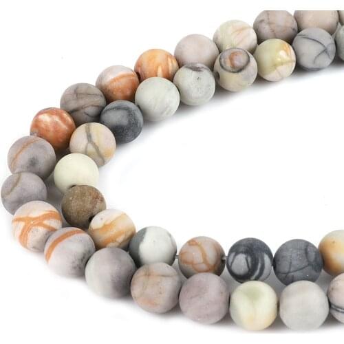 38-95pcs 4 6 8 10mm Natural Scrub Picasso Stone Beads For Jewelry Making Findings Necklace Bracelet Earrings Findings