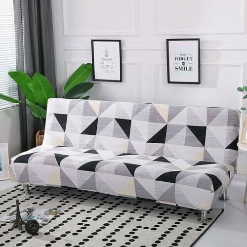Armless Sofa Bed Cover Polyester Without Armrest Printed Covers Stretch Slipcover Folding Furniture Decoration Bench Covers