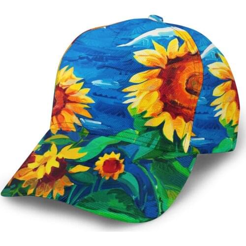 CINESSD Sunflowers Painting Baseball Cap Fashion Men Hat Cap Summer Dad Hat Male Sports Hat