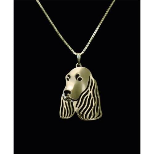 DANGGAO fashion Handmade Field Spaniel pendant Necklace for women choker necklace jewelry charm Pet Lovers Gift