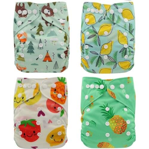 Baby Cloth Diapers Reusable Nappies Character Unisex Baby Care Pants Waterproof Pocket Cloth Diaper Baby Shower Gifts
