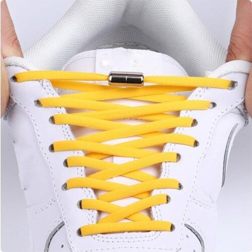 Elastic No Tie Shoelaces Semicircle Shoe Laces For Kids and Adult Sneakers Shoelace Quick Lazy Metal Lock Laces Shoe Strings