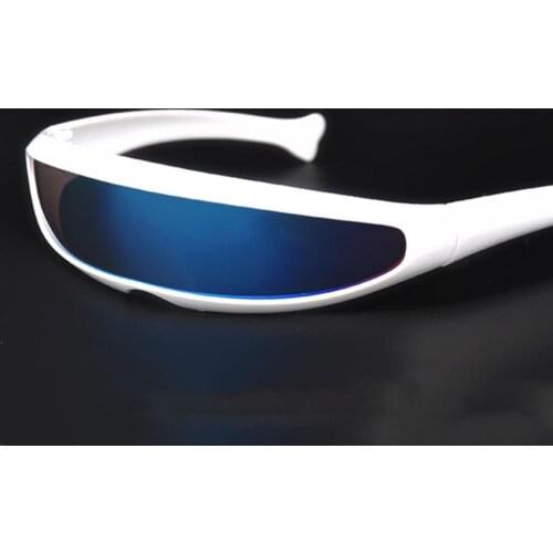 Futuristic Narrow Cyclops Visor Sunglasses Laser Eyeglasses UV400 Personality Mirrored Lens Costume Eyewear Glasses