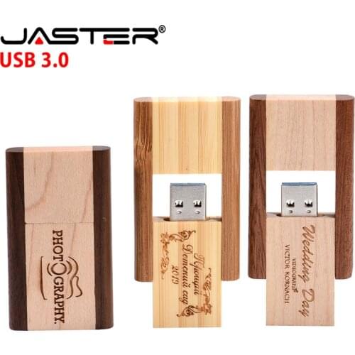 JASTER High Speed Wooden LOGO 32gb 16gb 8gb USB 3.0 Flash Drive Memory Stick Packing pendrive 64gb