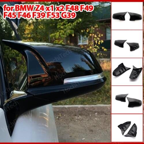 2pcs Black Side Wing modified Carbon Fiber Pattern For BMW 2 series Z4 x1 x2 F48 F49 F45 F46 F39 F53 G39 Mirror Cover caps