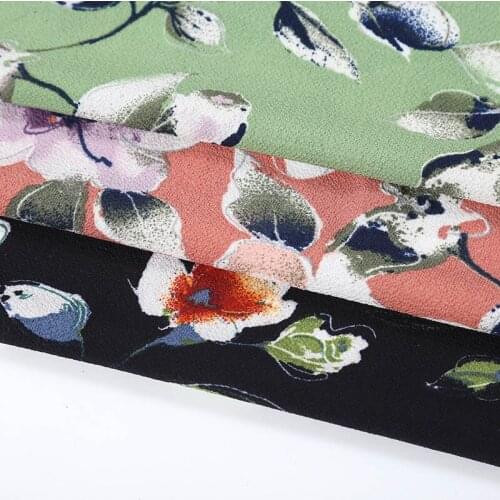 Crepe Chiffon Dress Fabric Printed Fabric Thick Chiffon Fabric Not See Through Polyester Fabric