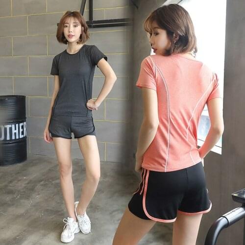 Yoga Crop Top Sportswear Suit Female Summer Gym Quick Professional Running Mujer Camisetas