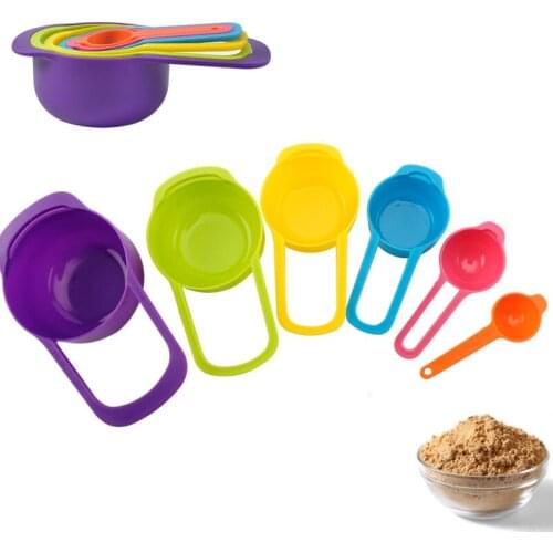 6pcs Kitchen Measuring cups Teaspoon Coffee Sugar Powdered Milk Scoop Cake Baking Flour Measuring Cups Kitchen Cooking Tools