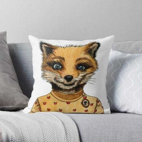 Mrs. Fox Throw Pillow Cushion Cover Polyester throw pillows case on sofa home living room car seat decor 45x45cm