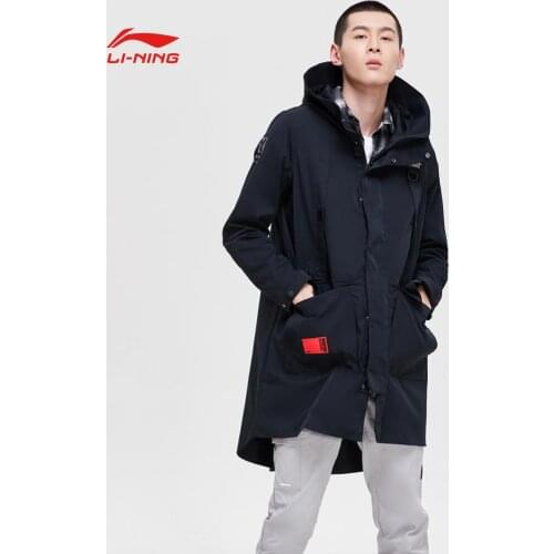 Li-Ning Men BAD FIVE Basketball Series Long Windbreaker Hooded Loose Fit Polyester LiNing Sports Jackets AFDP041 CJFM19