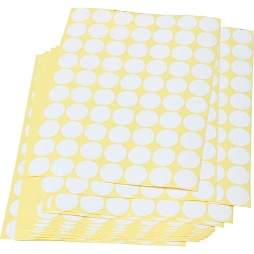 19mm Circles Round Code Stickers Self Adhesive Sticky Labels White