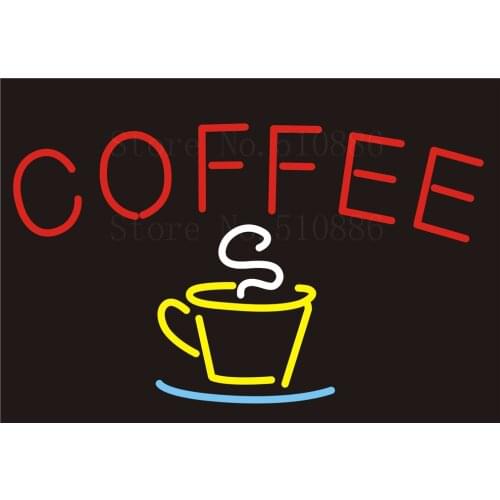 NEON SIGNS For Coffee restaurant Beer Wine Real GLASS Tube BAR PUB Signboard Display Decorate Store Shop Light Sign 17*14"