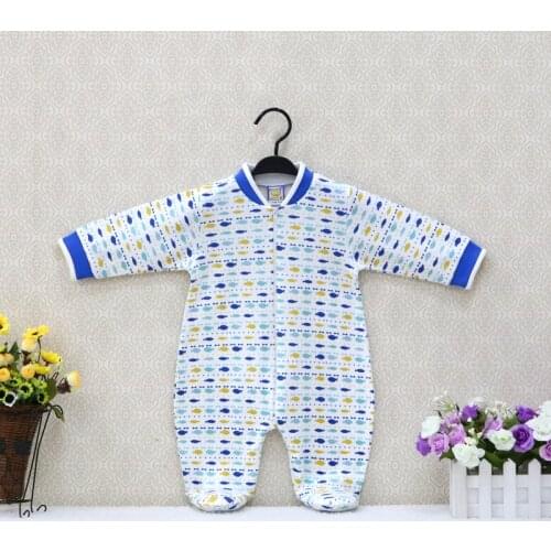 Little Q New Arrival Pure Cotton Newborn Zipper Print One Piece Romper Baby Long Sleeve Clothes Kidswear Spring Girl Sleepweat