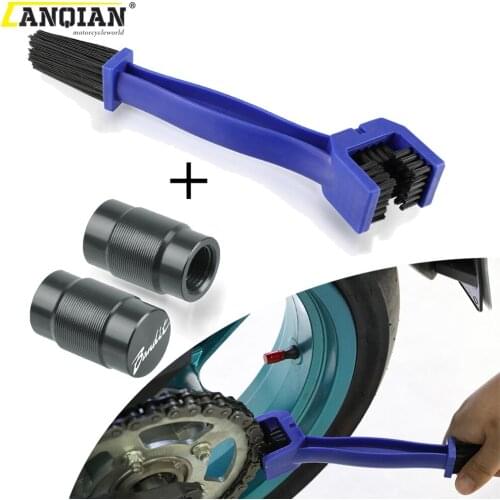 Motorcycle Chain Cleaning Maintenance Brush Vehicle Wheel Tire Valve Stem Caps For SUZUKI GSF 250 600S 650 1200 1250 BANDIT 650S