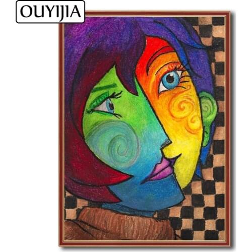OUYIJIA Picasso Oil 5D DIY Abstract Art Diamond Painting Square Decoration Gift Picture Of Rhinestone Diamond Mosaic Embroidery