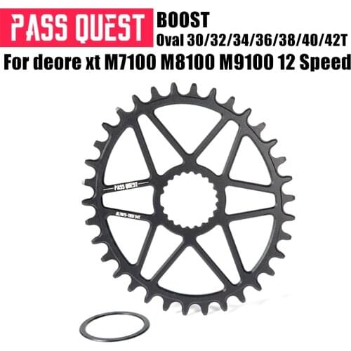 PASS QUEST oval bike Chainring 30/32/34/36/38/40T MTB Narrow Wide Bicycle Chainwheel for deore xt M7100 M8100 M9100 12S Crankset