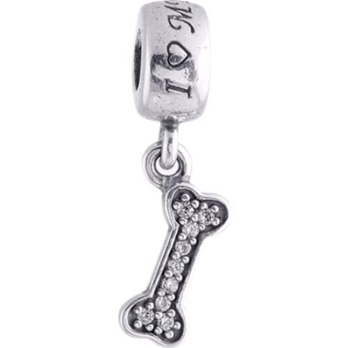 Fits Pandora Bracelet I Love My Dog Dangle Charm Genuine 925 Sterling Silver Beads for DIY Making Women Jewelry kralen abalorios