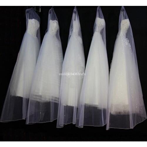 20pcs Wedding Dress Dust Cover High grade Transparent Soft Tulle Garment Bags Bridal Gown Net Yarn Bags 160x120cm