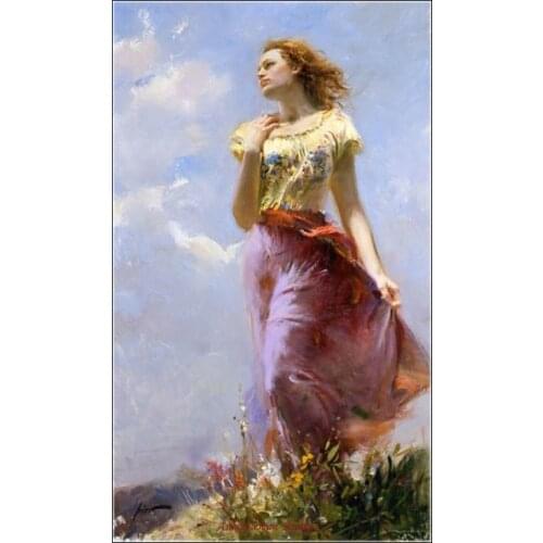 Counted Cross Stitch Kits Needlework - Crafts 14 ct Aida DMC Color DIY Arts Handmade Home Decor - Walking Field