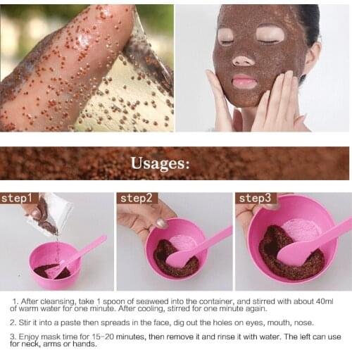 Natural Algae Seaweed Silk Face Mask Sheet Ultra Hydrating Deep Moisturizing TSLM1