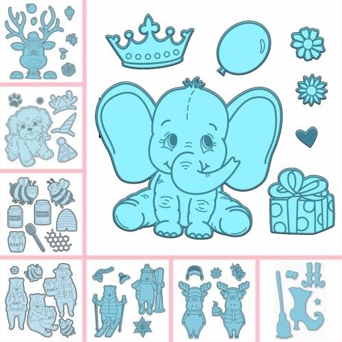 Cutting Dies/Clear Stamp Animals Elephant Deer Puppy Bee Bear Scrapbook For Card Make DIY Crafts Stencil New Supplies 2020