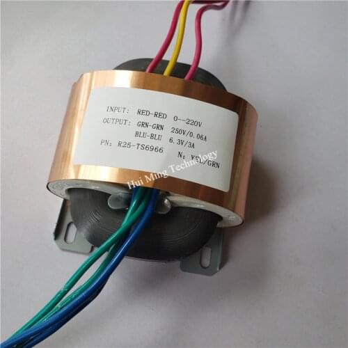 250V 0.06A 6.3V 3A Transformer R Core R25 custom transformer 220V 30VA with copper shield for Pre-amplifier power supply