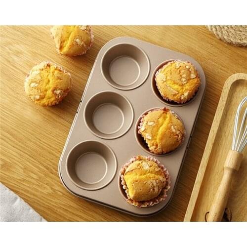 FDA-grade non-stick coating Pan Muffin Cupcake Bake Cake Mould Mold Bakeware 6 Cups Dishwasher Safe Versatile SturdyBaking Oven