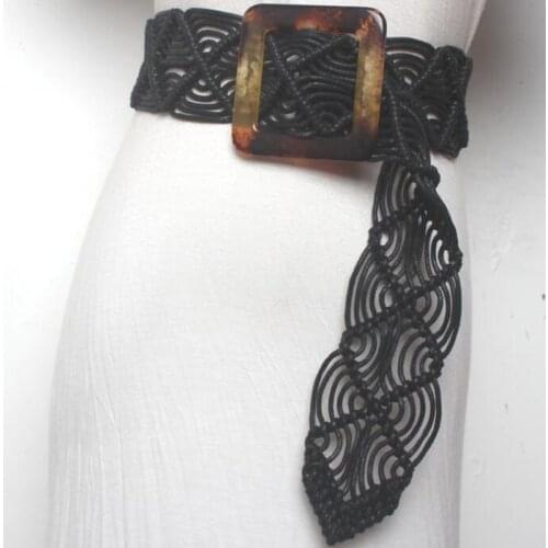 New Vintage Summer Boho female braided wide belt Women decoration waist belt Casual dress bondage strap belt accessories