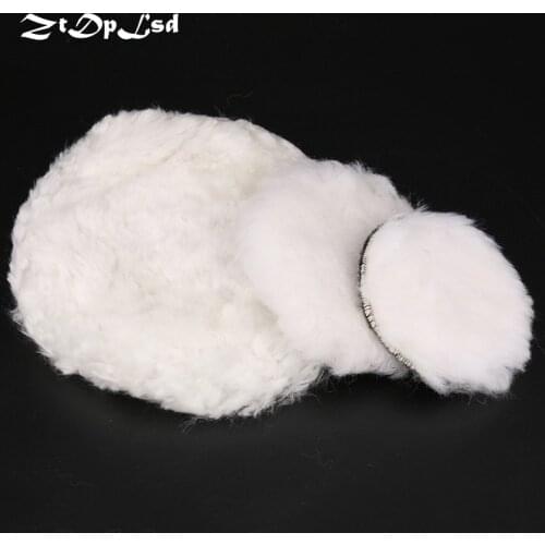 ZtDpLsd 1Pcs White Wool 4" 5" 7" Premium Quality Knit Buffing Pad Self-adhesive Wool Polishing Ball Car Motorcycle Paint Care