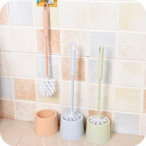 1PC Creative Bathroom Thickened Plastic Toilet Brush With Base Ergonomic Handle Perfect Toliet Cleaning Household WC Accessories