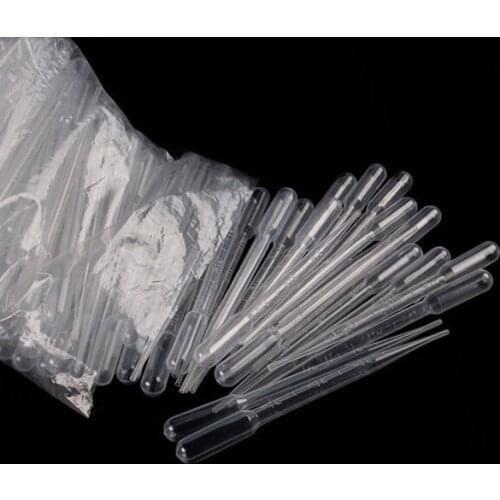 100pcs/lot 1ml,2ml,3ml,5ml Pipettes Disposable Plastic Graduated Pasteur Pipette Dropper Polyethylene wholesale