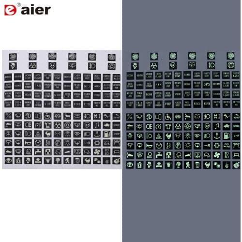 132 Sticker Car Boat Marine Instrument Switch Circuit Panel Decal Sticker Labels Fog lamp Fan Oil gauge Labels