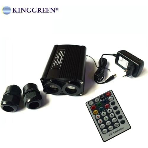 1X Double Heads 32W RGBW LED Fiber Optic Light Engine With 24 Key RF Remote Controller Free Shipping