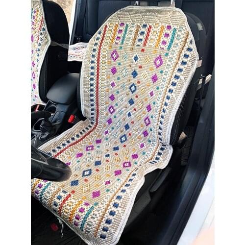 2021 New Universal Car Seat Cover Protector Cotton Washable Linen Front And Back Cushion Pad Mat Breathable Auto Accessories