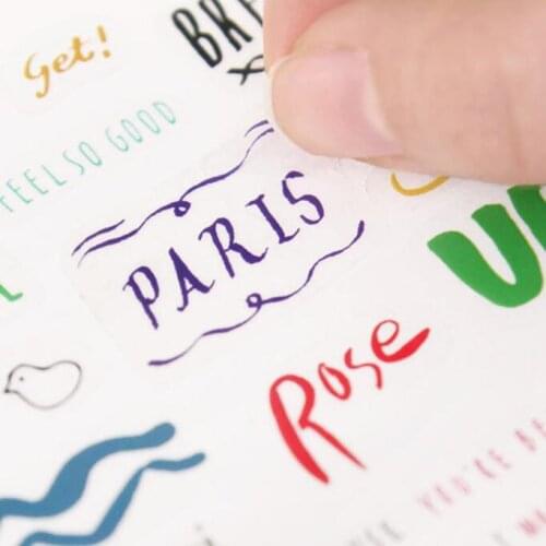 30packs Transparent PVC art word English word decoration sticker Scrapbooking DIY Children Stickers free shipping