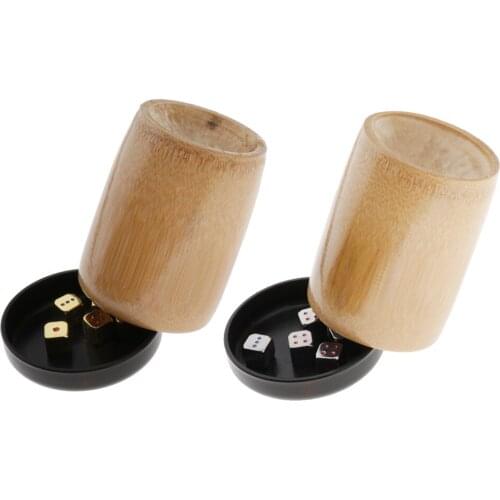 5 Pack Six Sided 12mm Standard Dice W/ Cup Golden/Silver W/ Blue&Red Pips