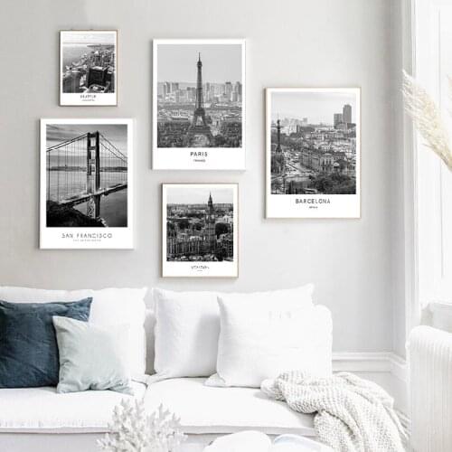 5D Full Drill Diamond Painting Landscape City Paris London New York Diamond Embroidery Mosaic Black White Cross Stitch Art Decor