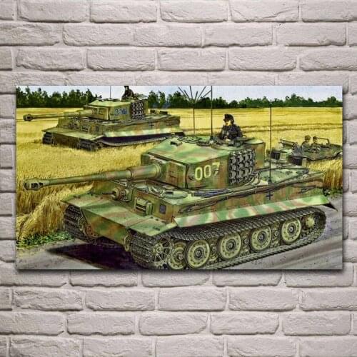 Classic ww2 Germany battle tank pz kpfw iv ausf e tiger i pozdnego militar living room home decor art print fabric poster KH631