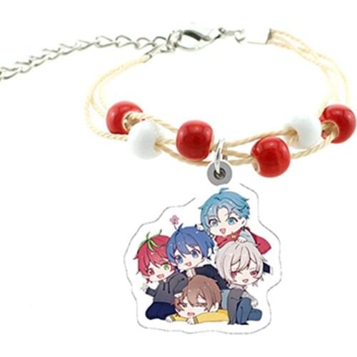 TAFREE cartoon yin and yang weird boy group creative design bracelet red and white beaded rope chain epoxy resin hand rope