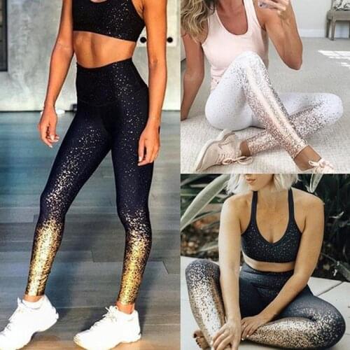 Black Fitness Leggins New Hotsale Women Pink Rosed Gold Print Leggings High Waist Women Sportwear Workout Sexy Ladies Leggings