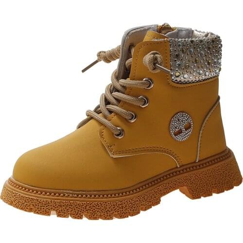 Side Zipper Kids Martin Boots 2021 Spring and Autumn New Fashion Girls Single Boots Childrens Shoes Hot 27-37 School Boots Warm